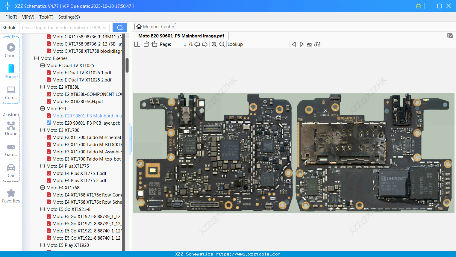 Motorola Moto E20 S0601_P3 Mainbord Image